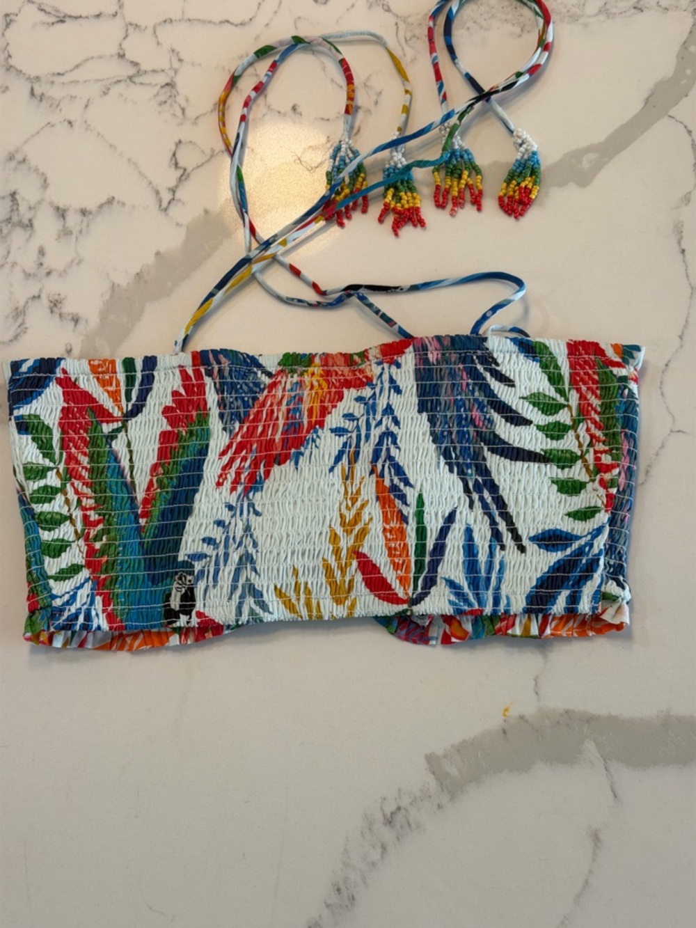 FARM Rio Multicolor Beaded Tassel Bandeau Top - Picture 4 of 4